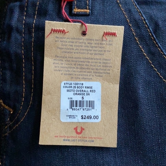 NWT’S True, religion Retro Barn overalls SZ L New - Picture 13 of 14